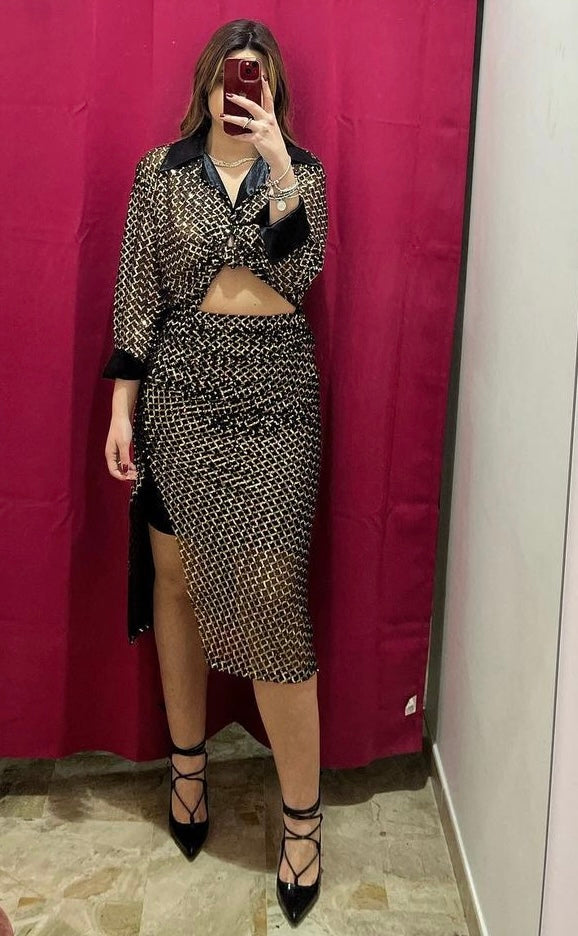 Coordinato con strass