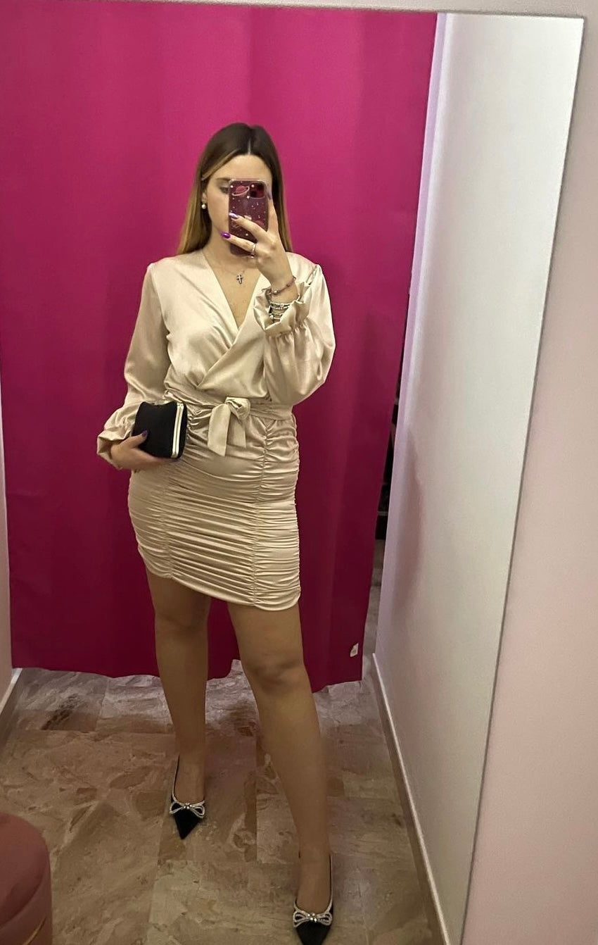 Abito bodycon arricciato