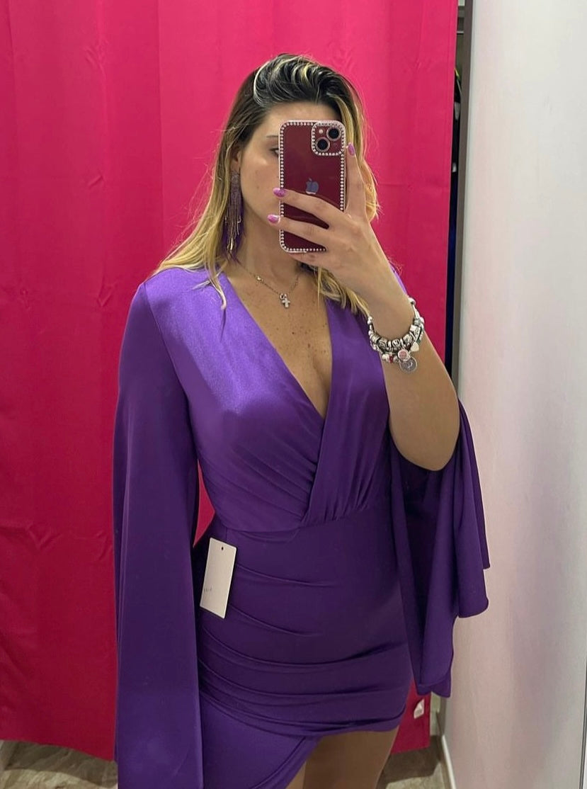 Mini dress manica a pipistrello