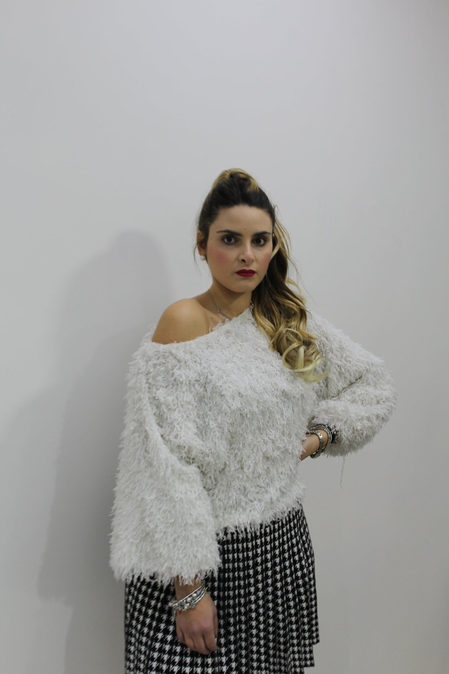 Maglione effetto pelliccia